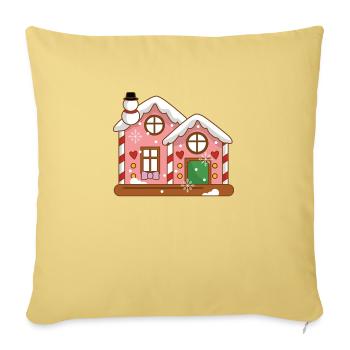 Bread house - Throw Pillow Cover 17.5” x 17.5” - washed yellow - Front