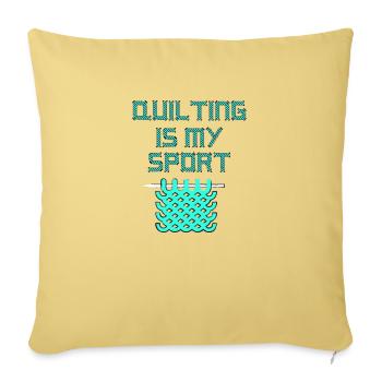 Quilting Lover - Throw Pillow Cover 17.5” x 17.5” - washed yellow - Front
