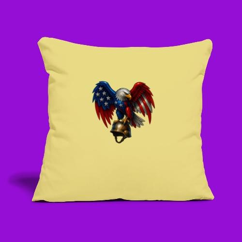 American Flag Bald Eagle - Helmet - Throw Pillow Cover 17.5” x 17.5”