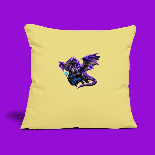 Neon Dragon and Battle Mage - Throw Pillow Cover 17.5” x 17.5”