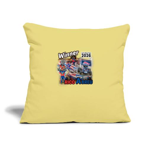 Rico Abreu #LetsRaceTwo Winner - Throw Pillow Cover 17.5” x 17.5”