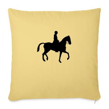 Equestrian Horse - Throw Pillow Cover 17.5” x 17.5” - washed yellow - Front