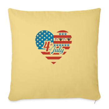 4th of july - Throw Pillow Cover 17.5” x 17.5” - washed yellow - Front