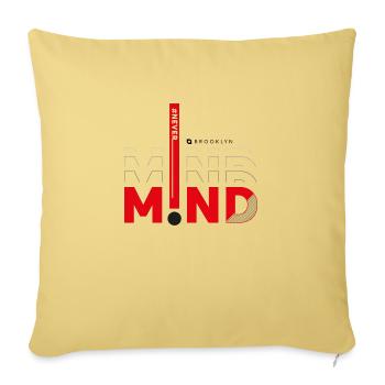 Never Mind - Throw Pillow Cover 17.5” x 17.5” - washed yellow - Front