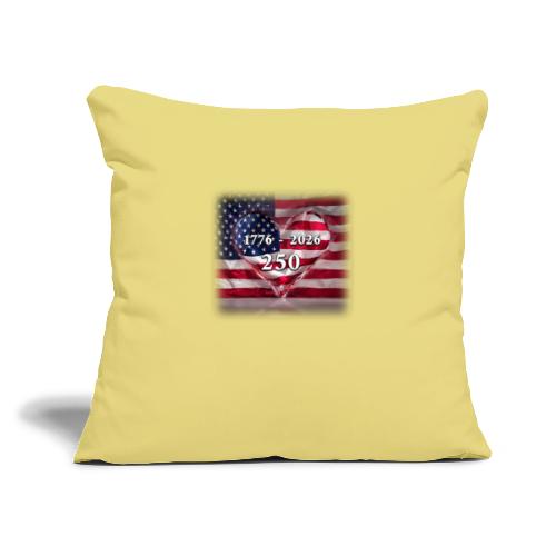 1776-2026 | 250 Years USA - Throw Pillow Cover 17.5” x 17.5”