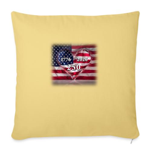 1776-2026 | 250 Years USA - Throw Pillow Cover 17.5” x 17.5”