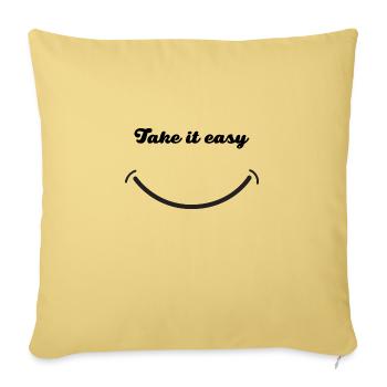 Take it easy - Throw Pillow Cover 17.5” x 17.5” - washed yellow - Front