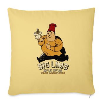Vintage NY Chinese Takeout - Throw Pillow Cover 17.5” x 17.5” - washed yellow - Front
