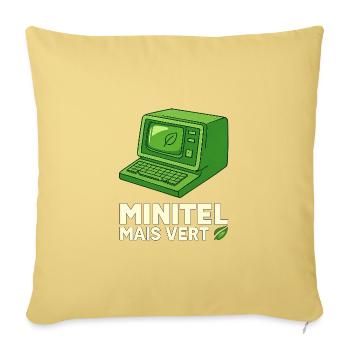 Minitel... Mais Vert : Rétro Écolo - Throw Pillow Cover 17.5” x 17.5” - washed yellow - Front