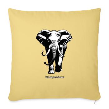 Stampendous Elephant - Throw Pillow Cover 17.5” x 17.5” - washed yellow - Front