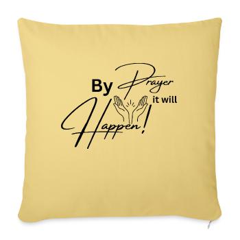 Prayer Collection - Throw Pillow Cover 17.5” x 17.5” - washed yellow - Front