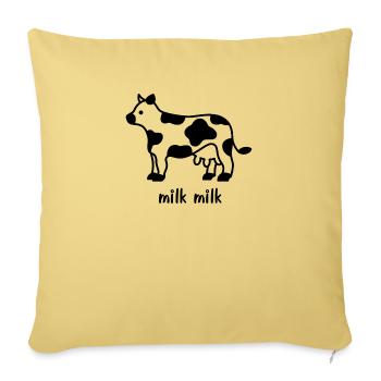 milk milk - Throw Pillow Cover 17.5” x 17.5” - washed yellow - Front