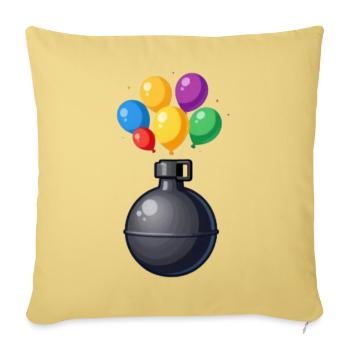 Balloon Bomb Party Burst - Throw Pillow Cover 17.5” x 17.5” - washed yellow - Front
