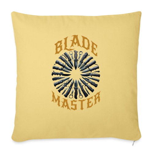 Blade Master with circular pattern of knives - Throw Pillow Cover 17.5” x 17.5”