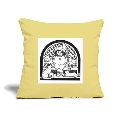 Reading to Animals - Throw Pillow Cover 17.5” x 17.5”