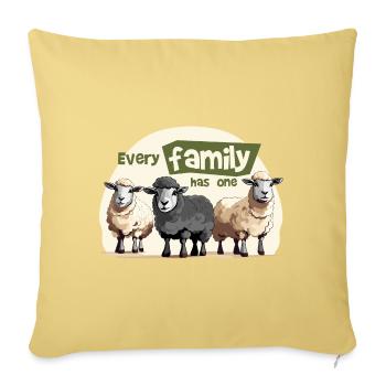 Every family has one. - Throw Pillow Cover 17.5” x 17.5” - washed yellow - Front