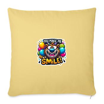 Joyful Balloon Burst - Throw Pillow Cover 17.5” x 17.5” - washed yellow - Front