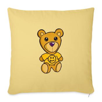 Drew Smile House - Throw Pillow Cover 17.5” x 17.5” - washed yellow - Front
