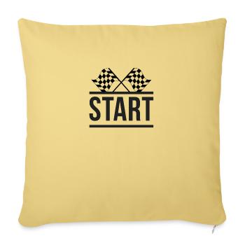 START - Throw Pillow Cover 17.5” x 17.5” - washed yellow - Front