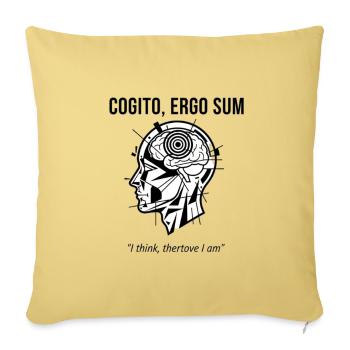 Cogito, Ergo Sum - I Think, Therefore I Am - Throw Pillow Cover 17.5” x 17.5” - washed yellow - Front