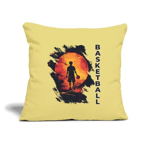 Basketball Blaze - Throw Pillow Cover 17.5” x 17.5”