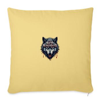 Winter wolf shirt sweater - Throw Pillow Cover 17.5” x 17.5” - washed yellow - Front