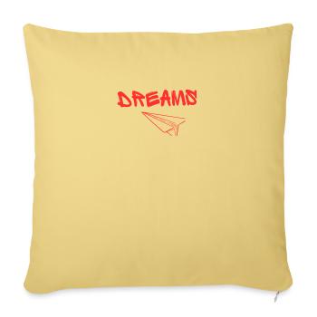 Dreams - Throw Pillow Cover 17.5” x 17.5” - washed yellow - Front