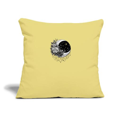 Crescent Moon Floral - Throw Pillow Cover 17.5” x 17.5”