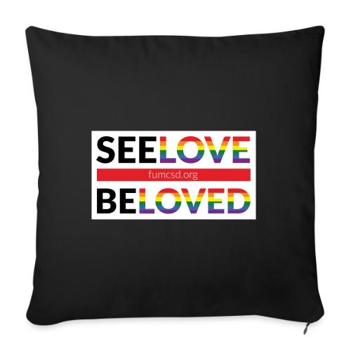 FUMCSD See Love, Be Loved: white design background - Throw Pillow Cover 17.5” x 17.5”