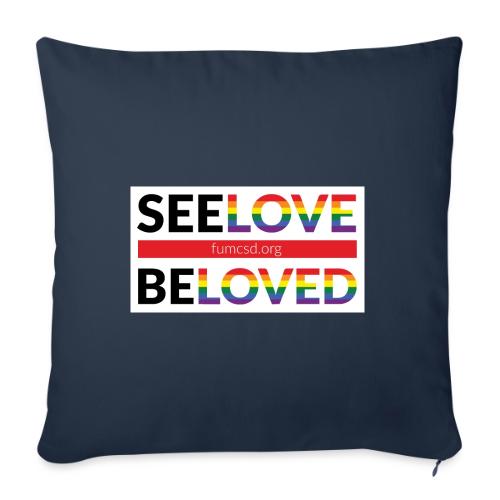 FUMCSD See Love, Be Loved: white design background - Throw Pillow Cover 17.5” x 17.5”