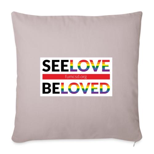 FUMCSD See Love, Be Loved: white design background - Throw Pillow Cover 17.5” x 17.5”
