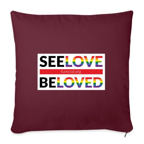 FUMCSD See Love, Be Loved: white design background - Throw Pillow Cover 17.5” x 17.5”