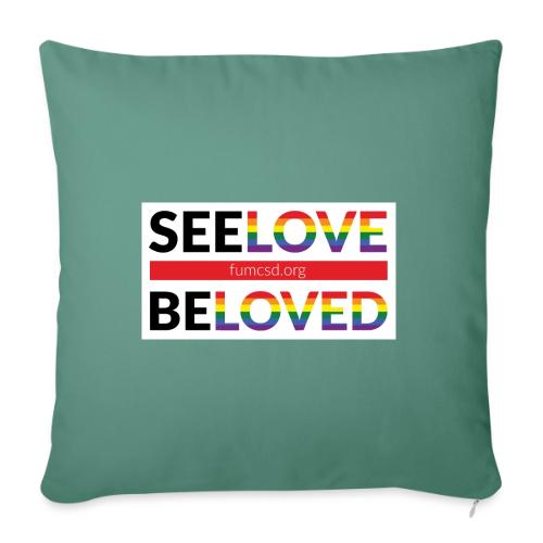 FUMCSD See Love, Be Loved: white design background - Throw Pillow Cover 17.5” x 17.5”