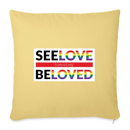 FUMCSD See Love, Be Loved: white design background - Throw Pillow Cover 17.5” x 17.5”