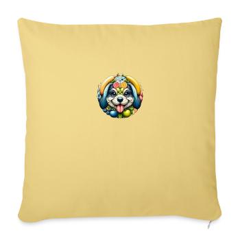 Dog ij message - Throw Pillow Cover 17.5” x 17.5” - washed yellow - Front