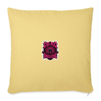 Neon Spiderweb Inferno - Throw Pillow Cover 17.5” x 17.5” - washed yellow - Front