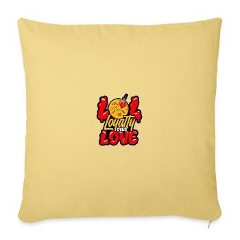Loyalty Over Love Emblem - Throw Pillow Cover 17.5” x 17.5” - washed yellow - Front