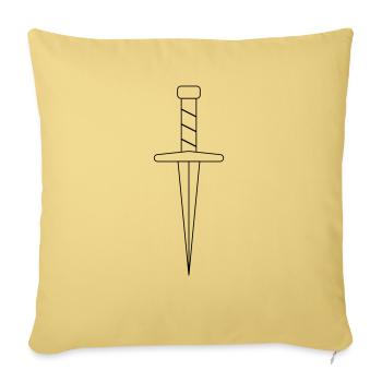 Dagger - colour changable - Throw Pillow Cover 17.5” x 17.5” - washed yellow - Front
