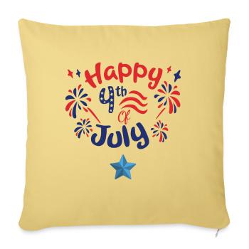 4th of july - Throw Pillow Cover 17.5” x 17.5” - washed yellow - Front