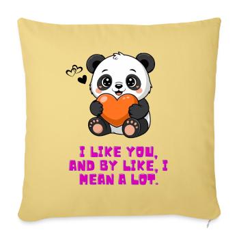 Liking Somebody - Throw Pillow Cover 17.5” x 17.5” - washed yellow - Front