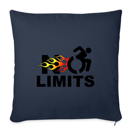 No limits for me with my wheelchair - Throw Pillow Cover 17.5” x 17.5”