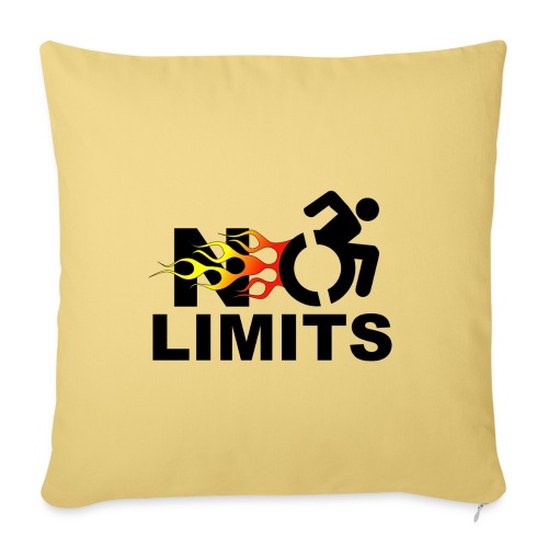 No limits for me with my wheelchair - Throw Pillow Cover 17.5” x 17.5”