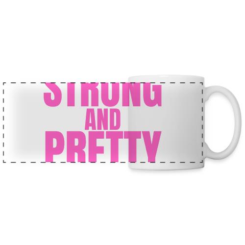 STRONG AND PRETTY (in pink letters) - Panoramic Mug