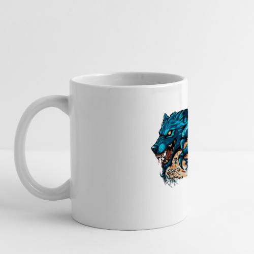 Blue Wolf Graffiti Street Art - Panoramic Mug
