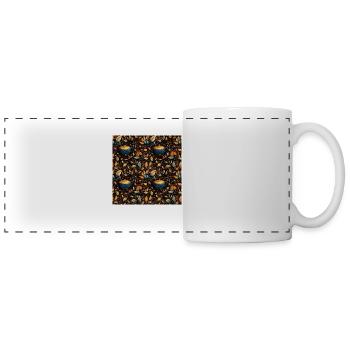 Autumn Leaves Coffee Pattern - Panoramic Mug - white - Front