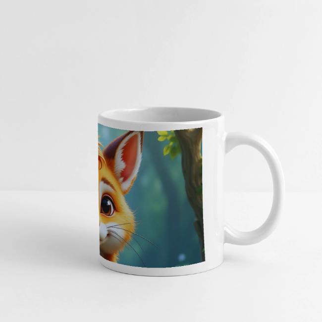 Magical fantasy fox in enchanted forest scene