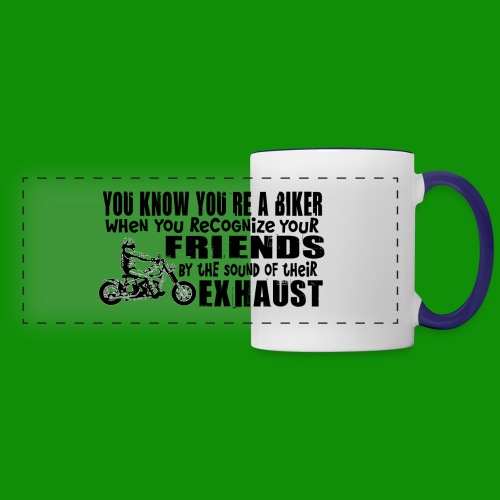 Bikers Know Friends By Exhaust - Panoramic Mug