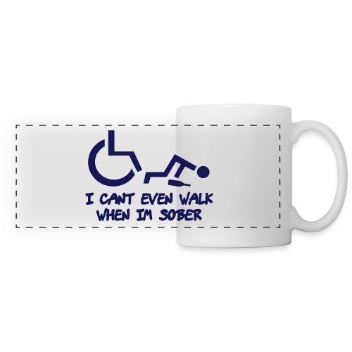 A wheelchair user also can't walk when he is sober - Panoramic Mug