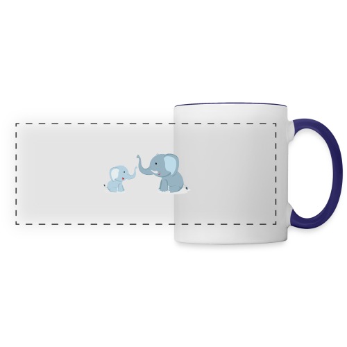 Father and Baby Son Elephant - Panoramic Mug