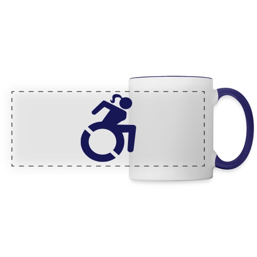 Wheelchair woman symbol. lady in wheelchair - Panoramic Mug